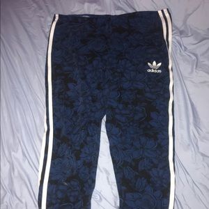 Adidas Blue Floral Leggings